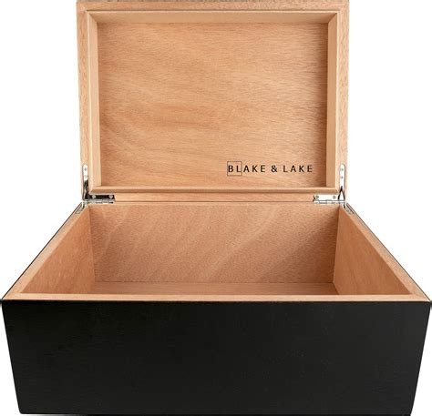 wood metal storage box hinged lid 11 x 11|Amazon.com: Wood Box With Hinged Lid.